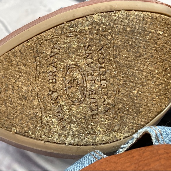 LUCKY BRAND Peggy Y2K denim platform chunky heel open toe shoes NWT, size 7 - Picture 5 of 12